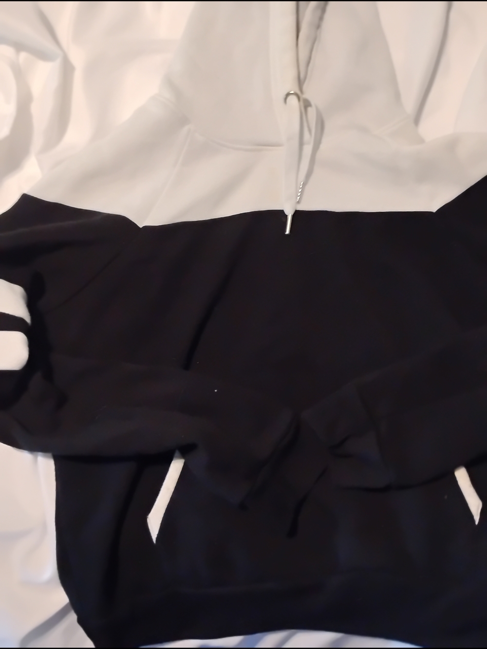Ardene Black and White Colorblock Hoodie